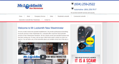 Desktop Screenshot of mrlocksmithnewwestminster.com
